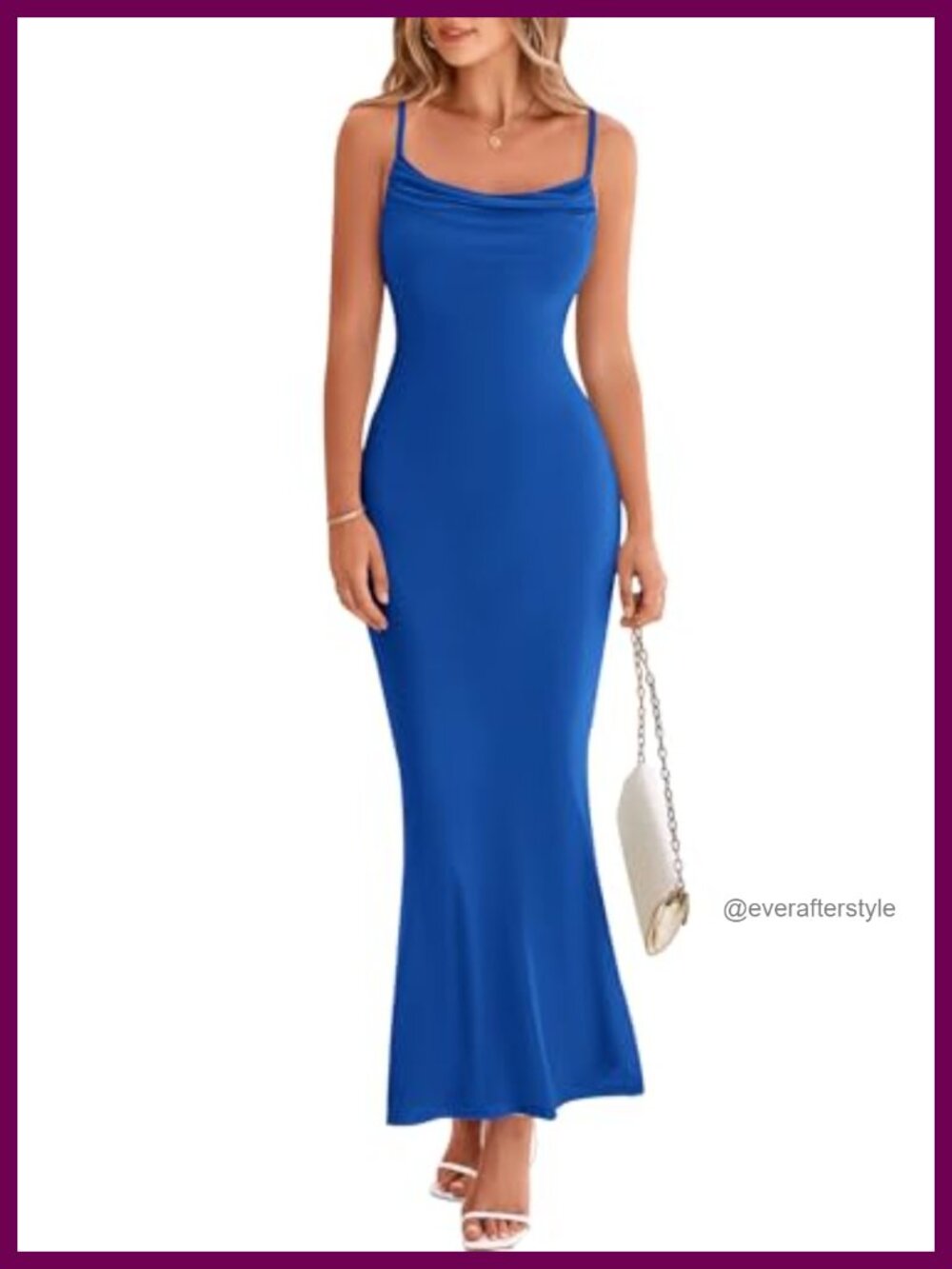 Mesh Slip Bodycon Maxi Dress Cowl Neck Cocktail Party